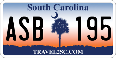 SC license plate ASB195