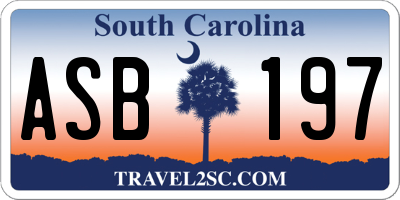 SC license plate ASB197