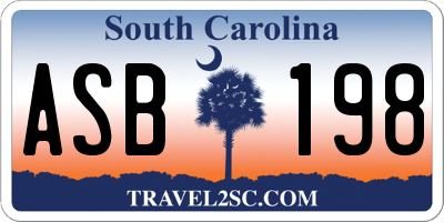 SC license plate ASB198