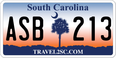 SC license plate ASB213