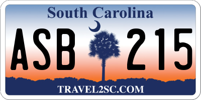 SC license plate ASB215
