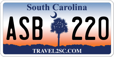 SC license plate ASB220