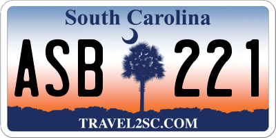 SC license plate ASB221
