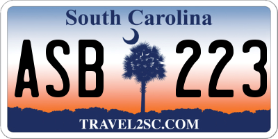 SC license plate ASB223