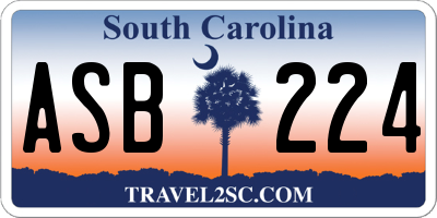 SC license plate ASB224