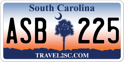 SC license plate ASB225