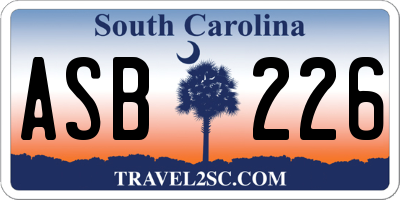 SC license plate ASB226