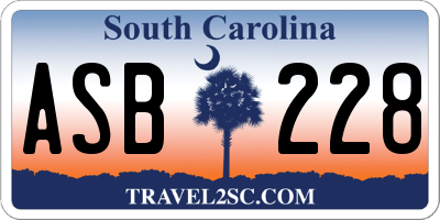 SC license plate ASB228