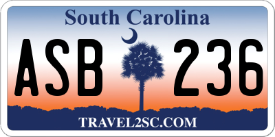 SC license plate ASB236