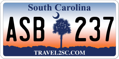 SC license plate ASB237
