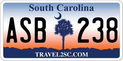 SC license plate ASB238
