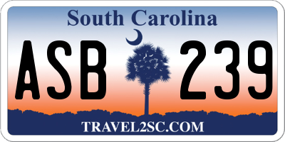 SC license plate ASB239