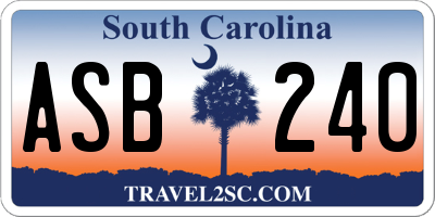 SC license plate ASB240