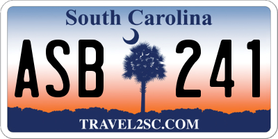 SC license plate ASB241
