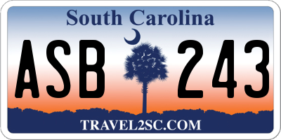 SC license plate ASB243