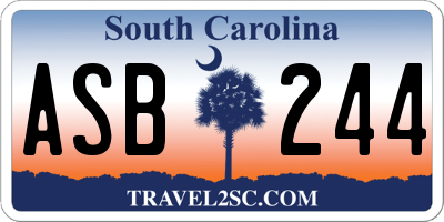 SC license plate ASB244
