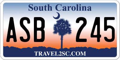 SC license plate ASB245