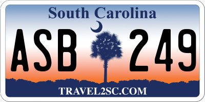 SC license plate ASB249