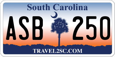 SC license plate ASB250