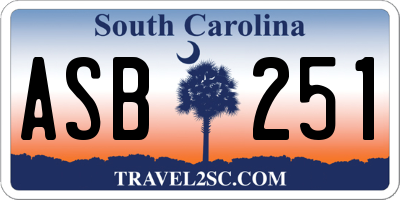 SC license plate ASB251