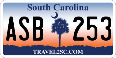 SC license plate ASB253