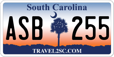 SC license plate ASB255