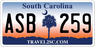 SC license plate ASB259