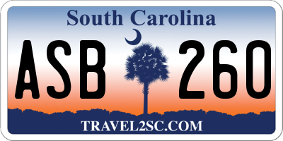 SC license plate ASB260