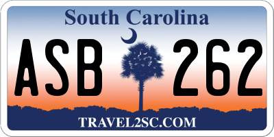 SC license plate ASB262