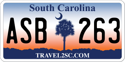 SC license plate ASB263