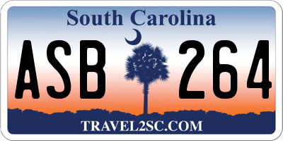 SC license plate ASB264