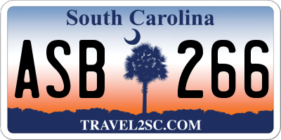 SC license plate ASB266