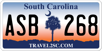 SC license plate ASB268