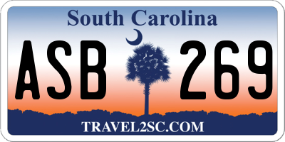 SC license plate ASB269