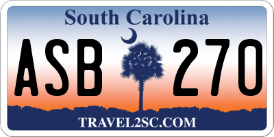 SC license plate ASB270