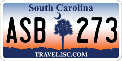 SC license plate ASB273