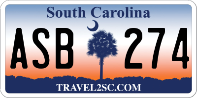 SC license plate ASB274