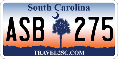 SC license plate ASB275