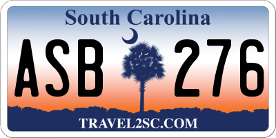 SC license plate ASB276