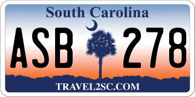 SC license plate ASB278