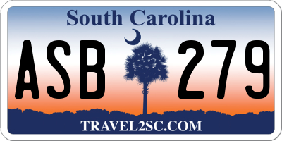 SC license plate ASB279