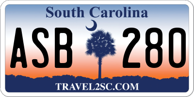 SC license plate ASB280