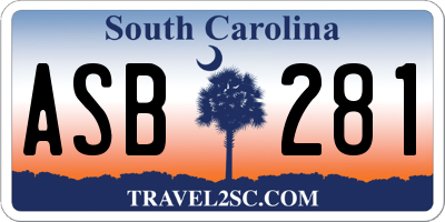 SC license plate ASB281