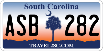 SC license plate ASB282