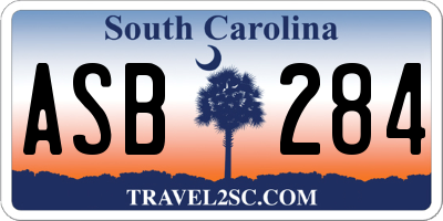 SC license plate ASB284