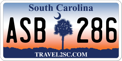 SC license plate ASB286