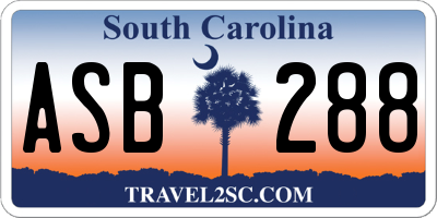 SC license plate ASB288