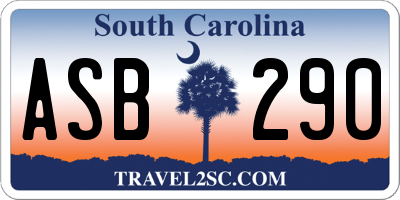 SC license plate ASB290