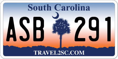 SC license plate ASB291