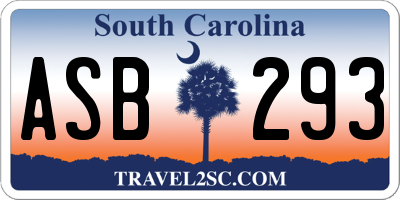 SC license plate ASB293